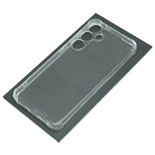 Чехол накладка для SAMSUNG Galaxy S24 Plus, Galaxy S25 Plus, защита камеры, усиленные края, силикон, прозрачный