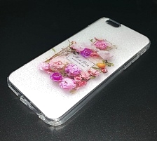 Чехол накладка для APPLE iPhone 6, 6S, силикон, рисунок Miss Blooming Bouquet.