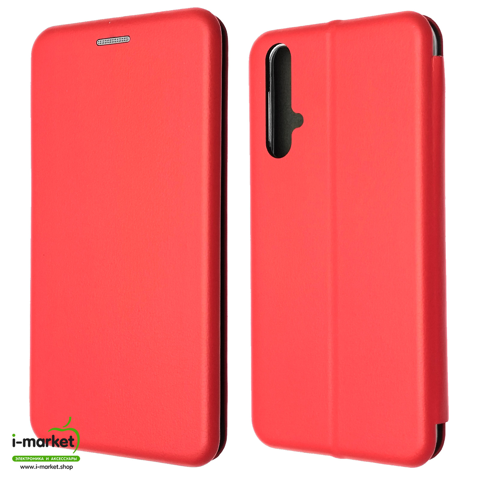 Чехол книжка STYLISH для HUAWEI Honor 20 (YAL-L21), Nova 5T, экокожа, визитница, цвет красный
