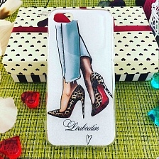 Чехол накладка для APPLE iPhone 7, 8, силикон, рисунок Christian Louboutin туфли.