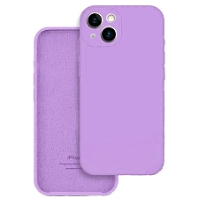 Чехол накладка Silicone Case для APPLE iPhone 15, защита камеры, силикон, бархат, цвет сиреневый