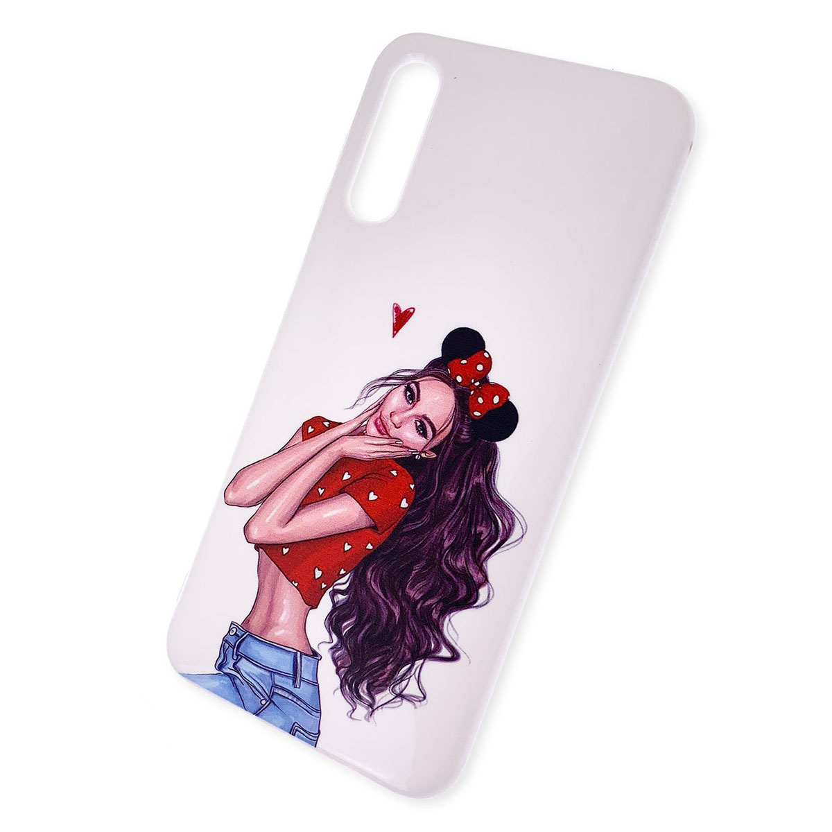 Чехол накладка для SAMSUNG Galaxy A50 (SM-A505), A30s (SM-A307), A50s (SM-A507), силикон, рисунок Девушка Маус.