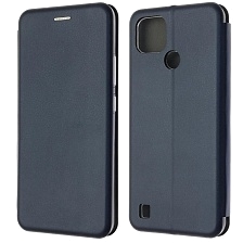 Чехол книжка STYLISH для Realme C21, экокожа, визитница, цвет темно синий Чехол книжка STYLISH для Realme C21, экокожа, визитница, цвет темно синий