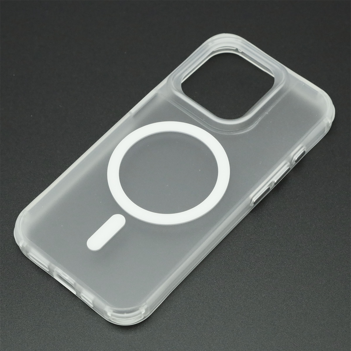 Чехол накладка Sky Armor с поддержкой MagSafe для APPLE iPhone 15 Pro, сменные уголки для шнурка, прозрачный, цвет окантовки белый