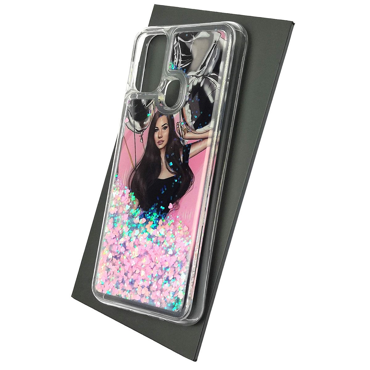 Чехол накладка TransFusion для SAMSUNG Galaxy M30s (SM-M307F), M21 (SM-M215), M31 (SM-M315), силикон, переливашка, рисунок Девушка с шариками