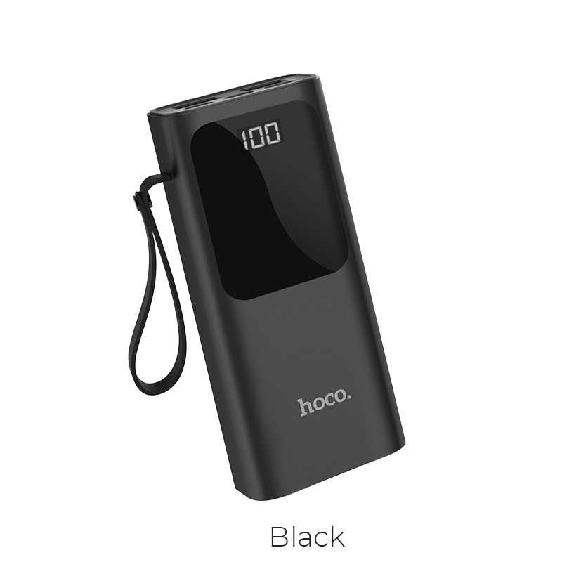 Внешний аккумулятор, Power Bank HOCO J41, 10000 mAh, LED индикатор, цвет черный Внешний аккумулятор, Power Bank HOCO J41, 10000 mAh, LED индикатор, цвет черный