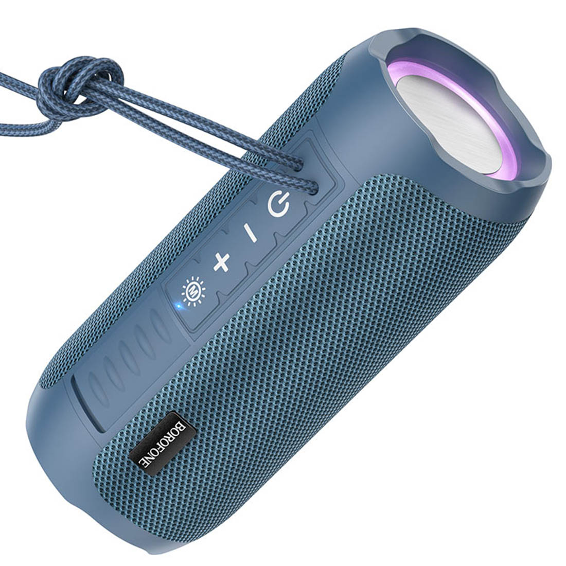 Портативная колонка BOROFONE BR21 Sports, Bluetooth, TF Card, AUX, FM, USB, LED подсветка, цвет темно синий Портативная колонка BOROFONE BR21 Sports, Bluetooth, TF Card, AUX, FM, USB, LED подсветка, цвет темно синий