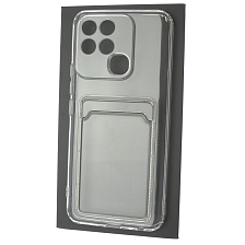 Чехол накладка CARD CASE для INFINIX Smart 6, силикон, отдел для карт, цвет прозрачный Чехол накладка CARD CASE для INFINIX Smart 6, силикон, отдел для карт, цвет прозрачный