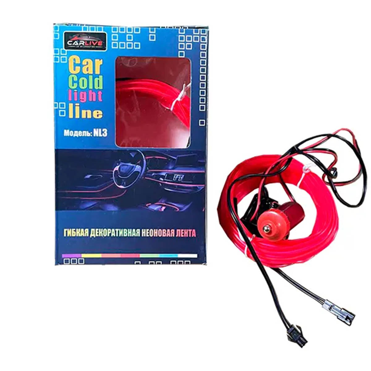 Гибкая неоновая лента CARLIVE NL3 для автомобиля, длина 3 метра, цвет розовый | Все по 150