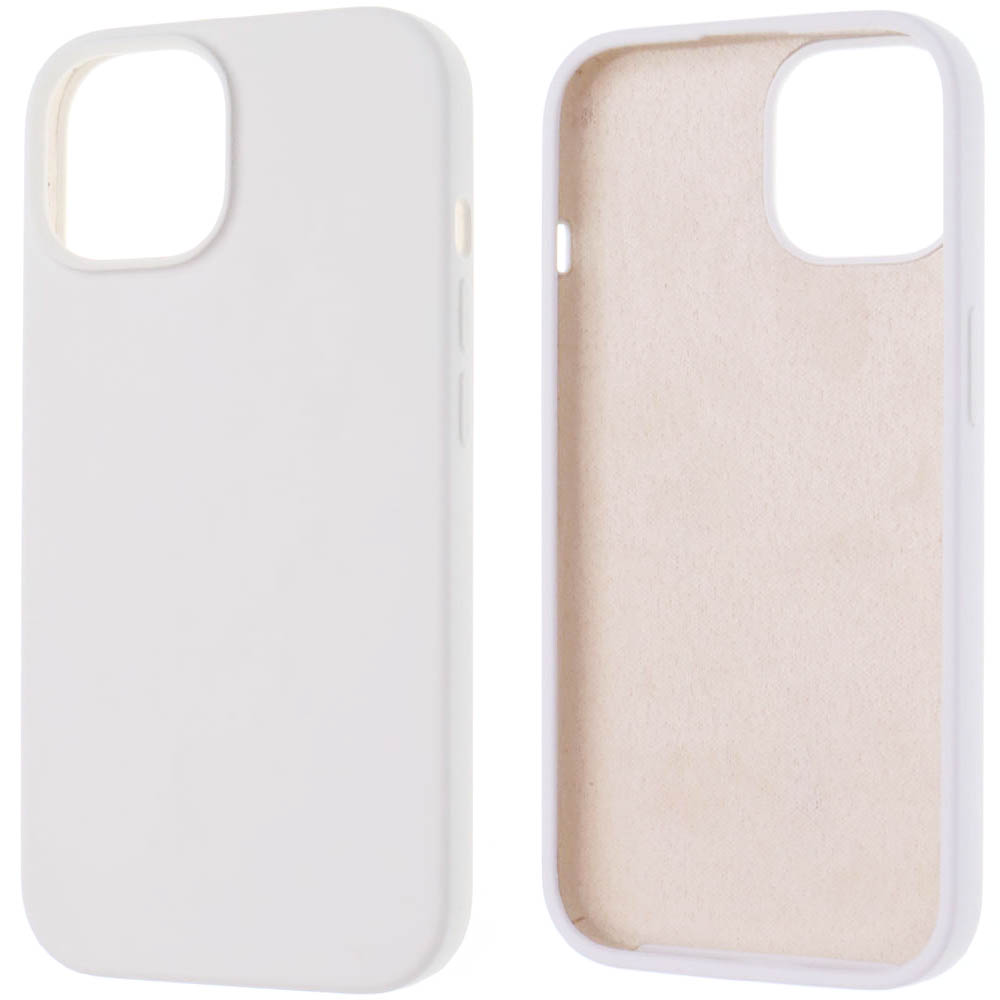 Чехол накладка Silicon Case для APPLE iPhone 15 (6.1"), силикон, бархат, цвет белый Чехол накладка Silicon Case для APPLE iPhone 15 (6.1"), силикон, бархат, цвет белый