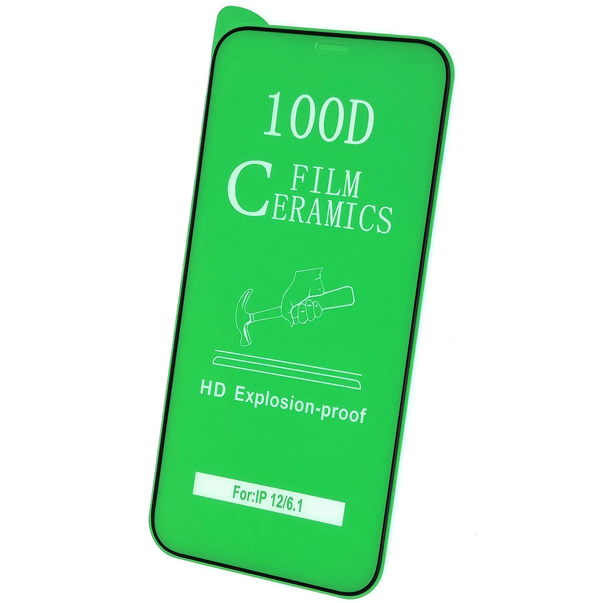 Защитное стекло 100D Ceramics для APPLE iPhone 12, цвет окантовки черный