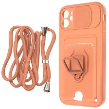 Чехол накладка MULTI FUNCTION 4 в 1 для APPLE iPhone 11 (6.1), цвет персиковый Чехол накладка MULTI FUNCTION 4 в 1 для APPLE iPhone 11 (6.1), цвет персиковый