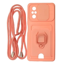 Чехол накладка MULTI FUNCTION 4 в 1 для XIAOMI Redmi Note 10 Pro, цвет персиковый