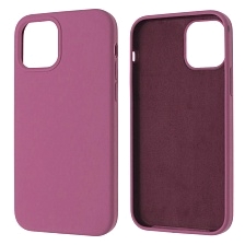 Чехол накладка Silicon Case для APPLE iPhone 12, iPhone 12 Pro, силикон, бархат, цвет красно фиолетовый Чехол накладка Silicon Case для APPLE iPhone 12, iPhone 12 Pro, силикон, бархат, цвет красно фиолетовый