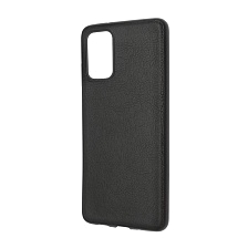 Чехол накладка для SAMSUNG Galaxy S20 Plus (SM-G985), силикон, под кожу, цвет черный.