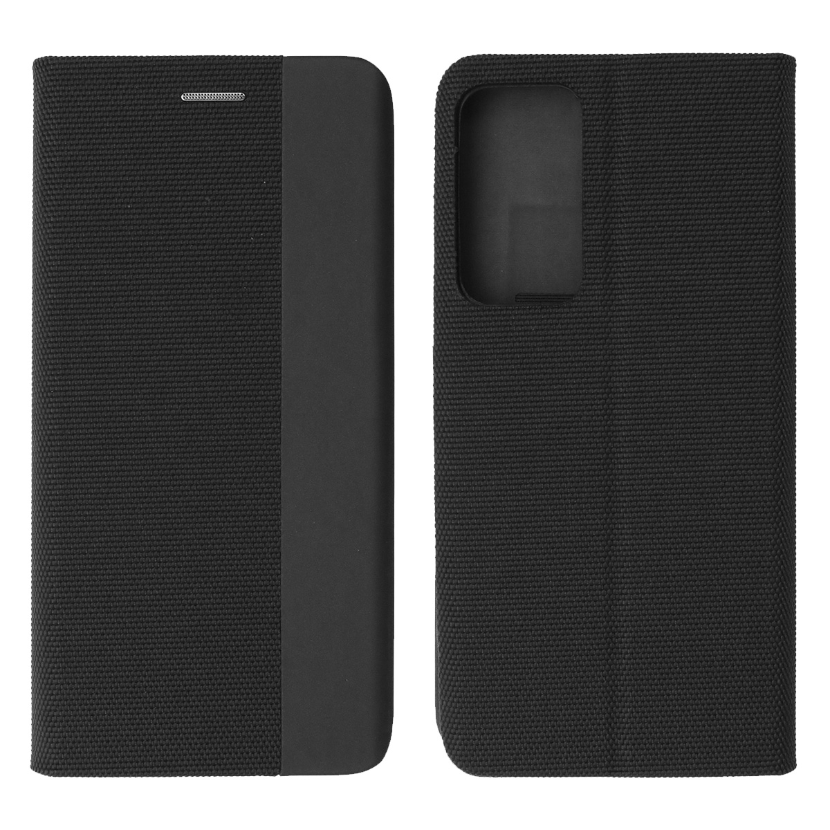 Чехол книжка MESH для XIAOMI 12, 12X, текстиль, силикон, бархат, визитница, цвет черный Чехол книжка MESH для XIAOMI 12, 12X, текстиль, силикон, бархат, визитница, цвет черный