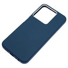 Чехол накладка VICTORIA для XIAOMI Redmi 15C, POCO C85, силикон, пластик, текстура кожи, бархат, цвет темно синий