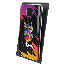Чехол накладка Vinil для XIAOMI Redmi Note 9, силикон, рисунок Likee Cat, цвет черный