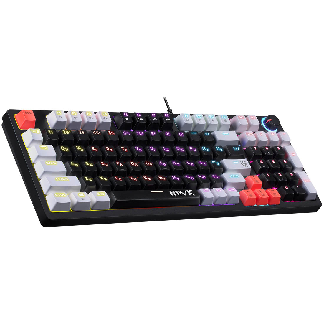 Игровая клавиатура DEFENDER Hawk GK-418, механическая, тихая, проводная, подсветка, цвет черный Игровая клавиатура DEFENDER Hawk GK-418, механическая, тихая, проводная, подсветка, цвет черный