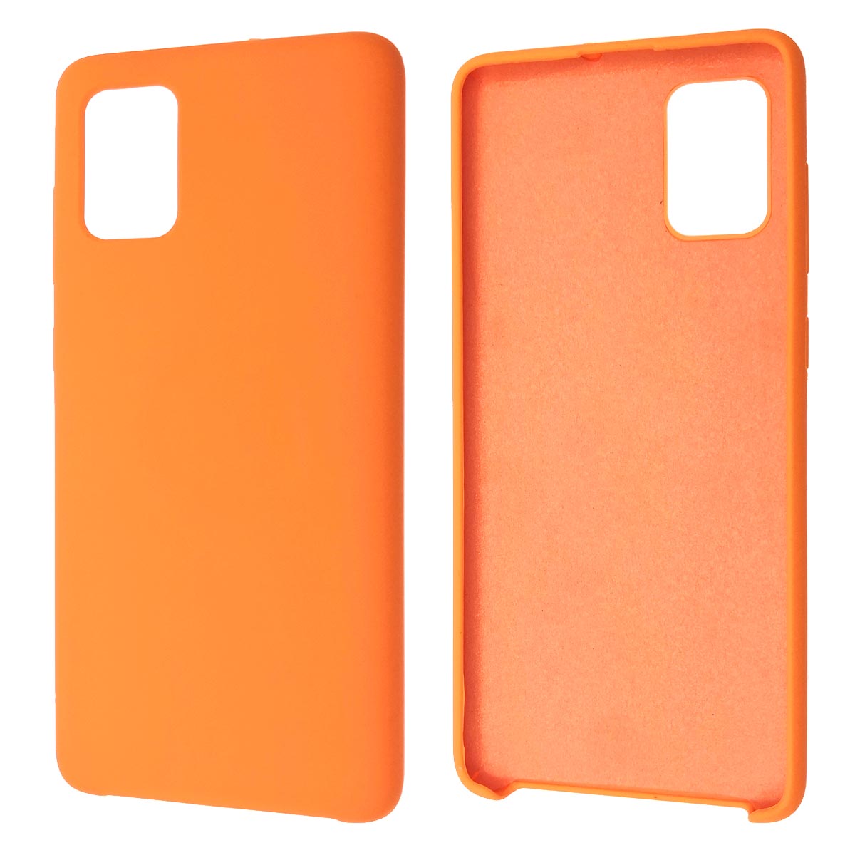 Чехол накладка Silicon Cover для SAMSUNG Galaxy A71 (SM-A715), силикон, бархат, цвет оранжевый Чехол накладка Silicon Cover для SAMSUNG Galaxy A71 (SM-A715), силикон, бархат, цвет оранжевый