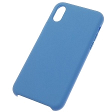 Чехол накладка Silicon Case для APPLE iPhone X, iPhone XS, силикон, бархат, цвет синий Чехол накладка Silicon Case для APPLE iPhone X, iPhone XS, силикон, бархат, цвет синий