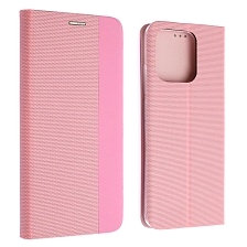Чехол книжка MESH для XIAOMI Redmi 12C, POCO C55, текстиль, силикон, бархат, визитница, цвет розовый Чехол книжка MESH для XIAOMI Redmi 12C, POCO C55, текстиль, силикон, бархат, визитница, цвет розовый