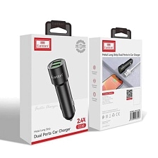Удлиненное АЗУ (Автомобильное зарядное устройство) EARLDOM ES-CC20 с кабелем USB A на USB Type C, 2.4A, 2 USB A, длина 1 метр, цвет черный