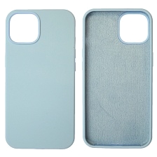 Чехол накладка Silicon Case для APPLE iPhone 14 (6.1"), силикон, бархат, цвет светло голубой Чехол накладка Silicon Case для APPLE iPhone 14 (6.1"), силикон, бархат, цвет светло голубой