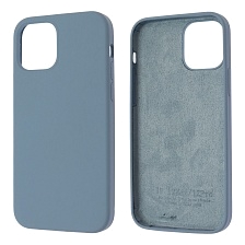 Чехол накладка Silicon Case для APPLE iPhone 12, iPhone 12 Pro, силикон, бархат, цвет королевский синий Чехол накладка Silicon Case для APPLE iPhone 12, iPhone 12 Pro, силикон, бархат, цвет королевский синий