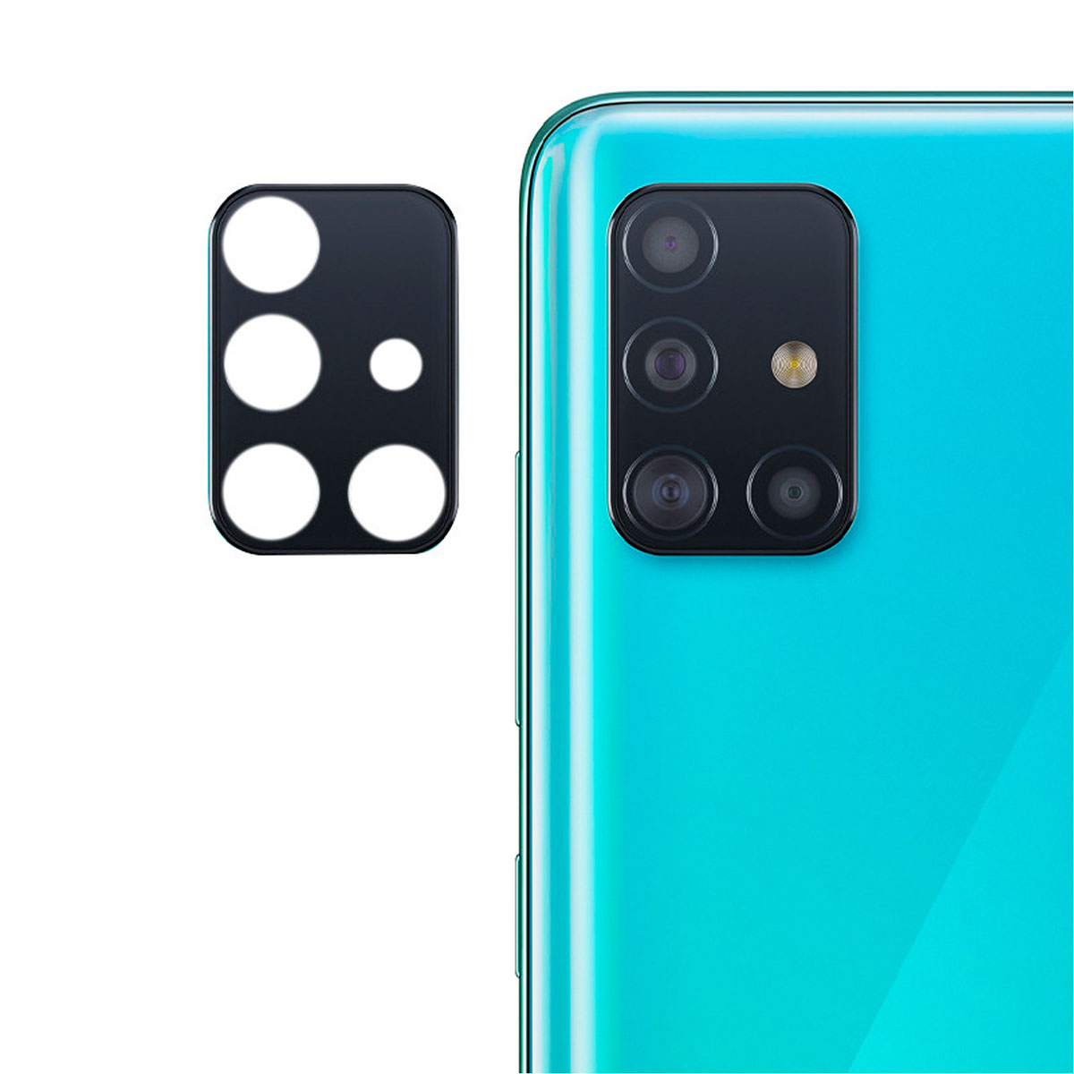Защитное стекло на заднюю камеру для SAMSUNG Galaxy A51, цвет черный