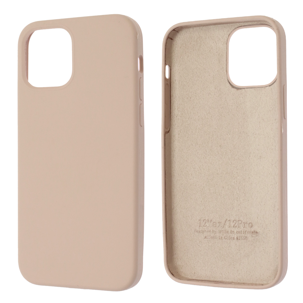 Чехол накладка Silicon Case для APPLE iPhone 12, iPhone 12 Pro, силикон, бархат, цвет розовый песок Чехол накладка Silicon Case для APPLE iPhone 12, iPhone 12 Pro, силикон, бархат, цвет розовый песок