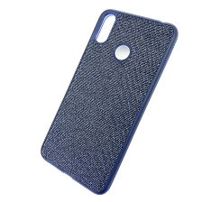 Чехол накладка для ASUS ZenFone MAX M2 ZB633KL, силикон, ткань, цвет темно синий.