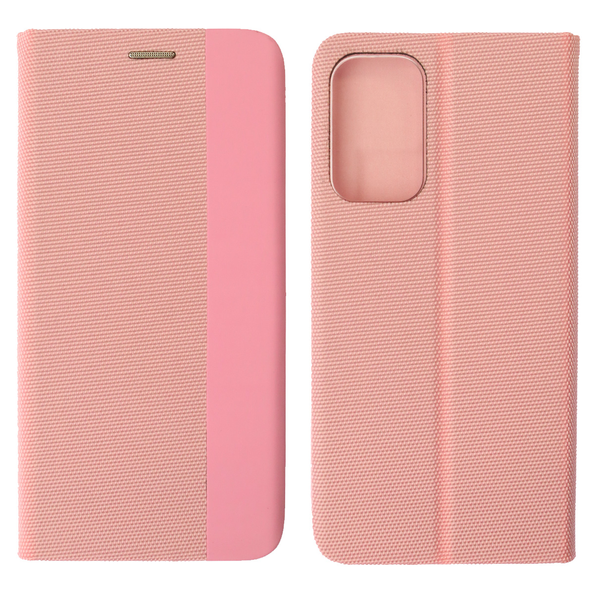 Чехол книжка MESH для SAMSUNG Galaxy A33 5G (SM-A336B), текстиль, силикон, бархат, визитница, цвет розовый