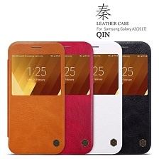 QIN чехол-книга Nillkin SAMSUNG Galaxy A3 2017/A320 /кожа/с окном/ черный.