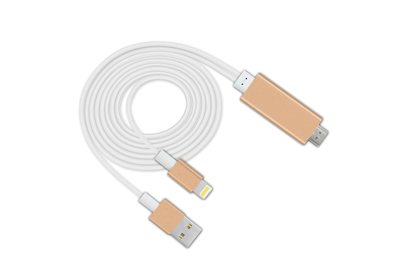 HDMI КАБЕЛЬ "HDTV" A5-01 ДЛЯ IPHONE цвет золотистый.