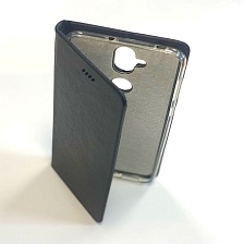 Чехол книжка для ASUS ZenFone 5 LITE 2018 ZC600KL, экокожа, силикон, с визитницей, цвет черный