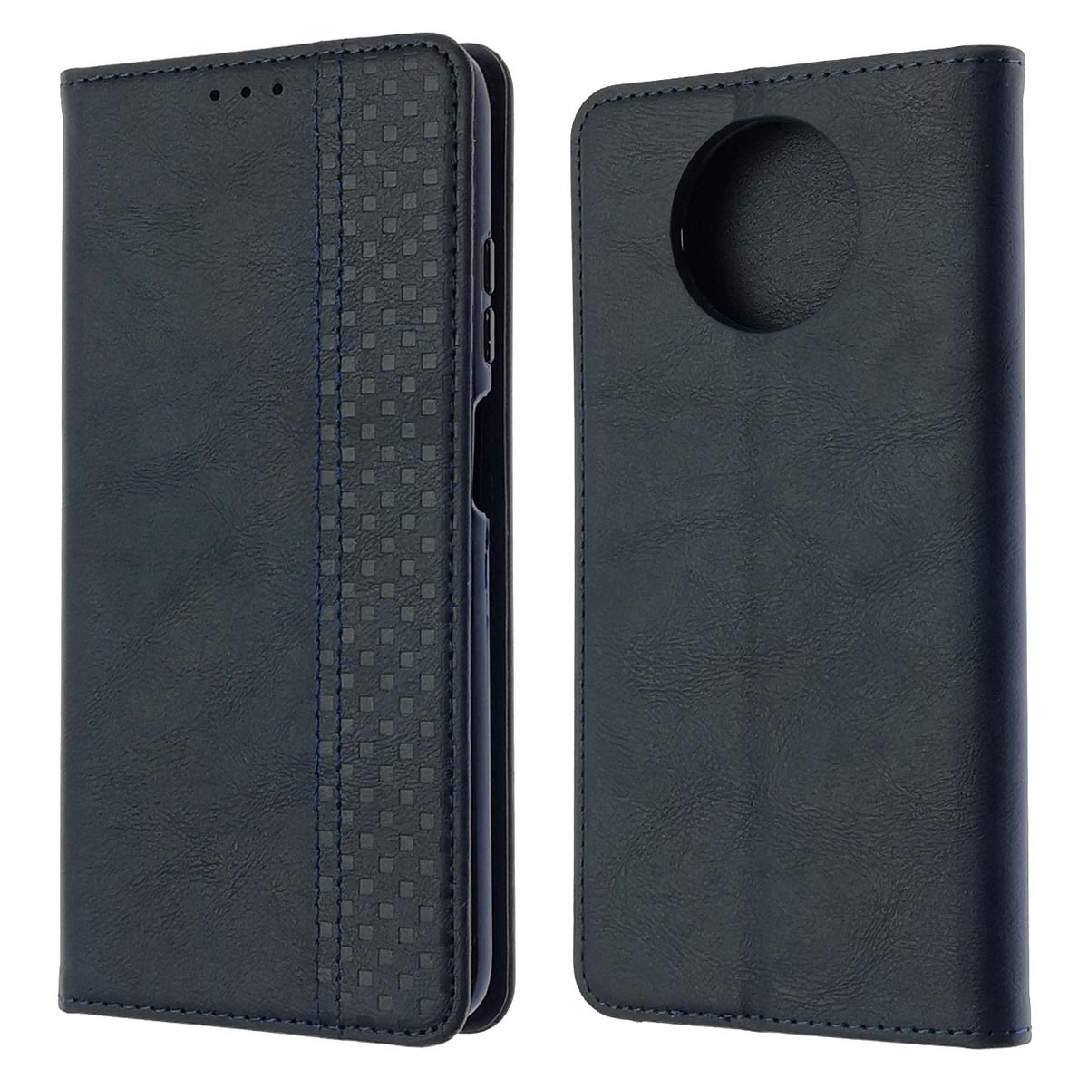 Чехол книжка WALLET для XIAOMI Redmi Note 9T, экокожа, визитница, цвет темно синий