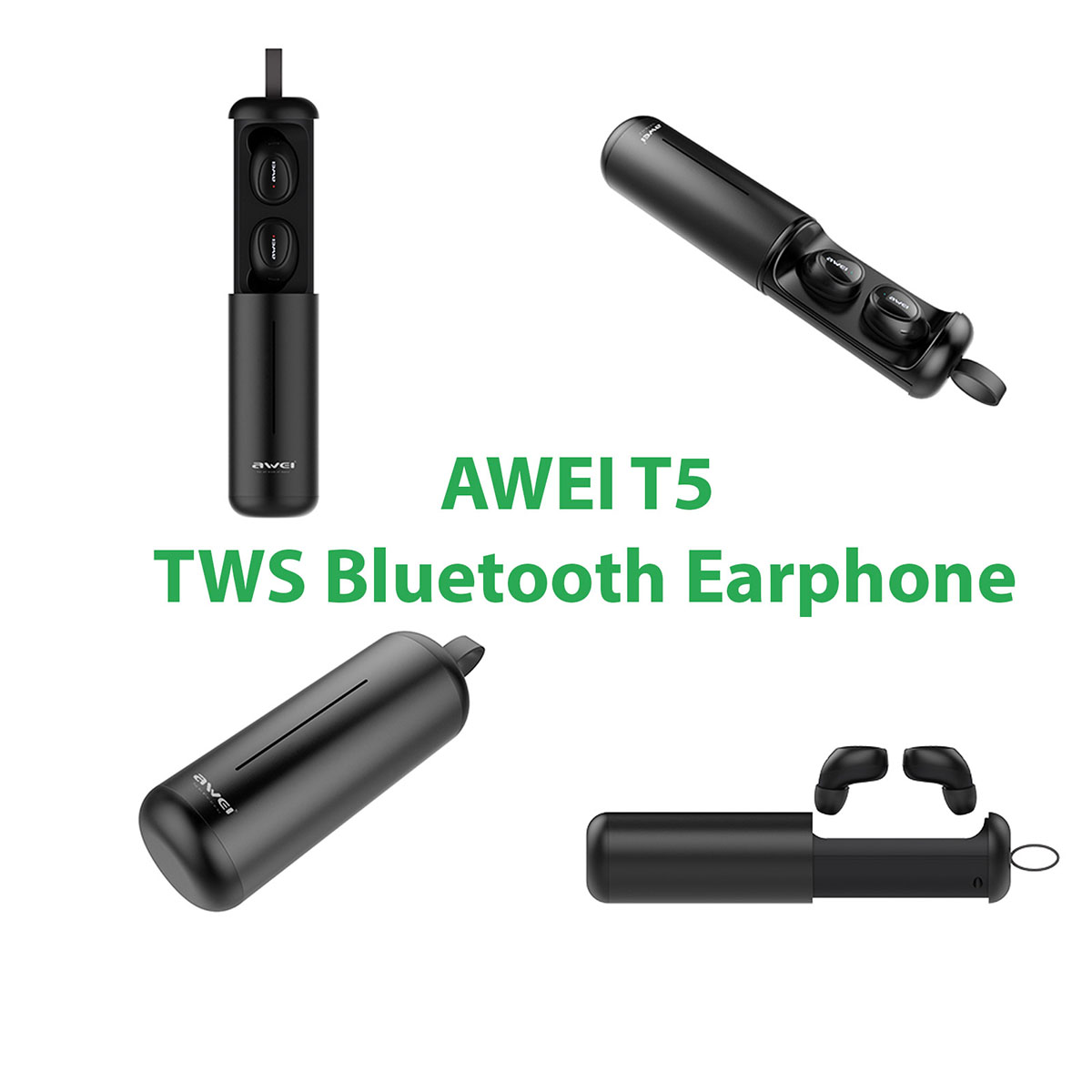 Гарнитура (наушники с микрофоном) беспроводная, AWEI T5 TWS Bluetooth Earphone, цвет черный (плохая упаковка) Гарнитура (наушники с микрофоном) беспроводная, AWEI T5 TWS Bluetooth Earphone, цвет черный (плохая упаковка)