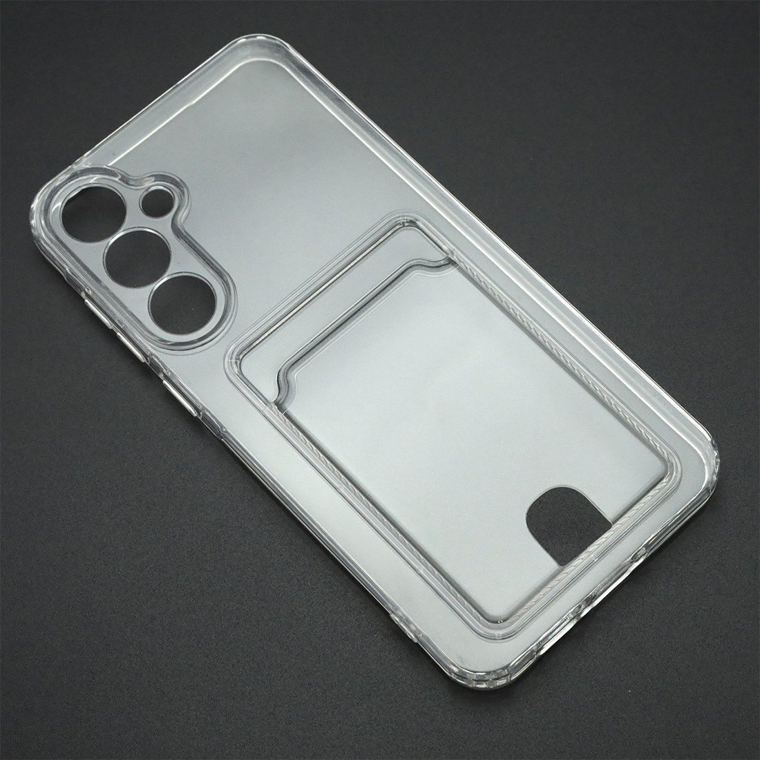 Чехол накладка CARD CASE для SAMSUNG GALAXY A55 5G, силикон, отдел для карт, цвет прозрачный