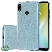 Чехол накладка Shine для XIAOMI Redmi 7, силикон, блестки, цвет голубой