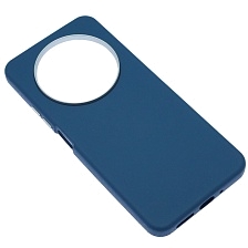 Чехол накладка для XIAOMI Redmi 14C, POCO C75, силикон, пластик, текстура кожи, бархат, цвет темно синий