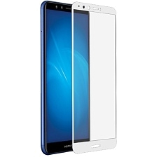 Защитное стекло 5D/проклейка-на полный экран, упак-картон/ для Huawei Y9 PRO (2018) белый.