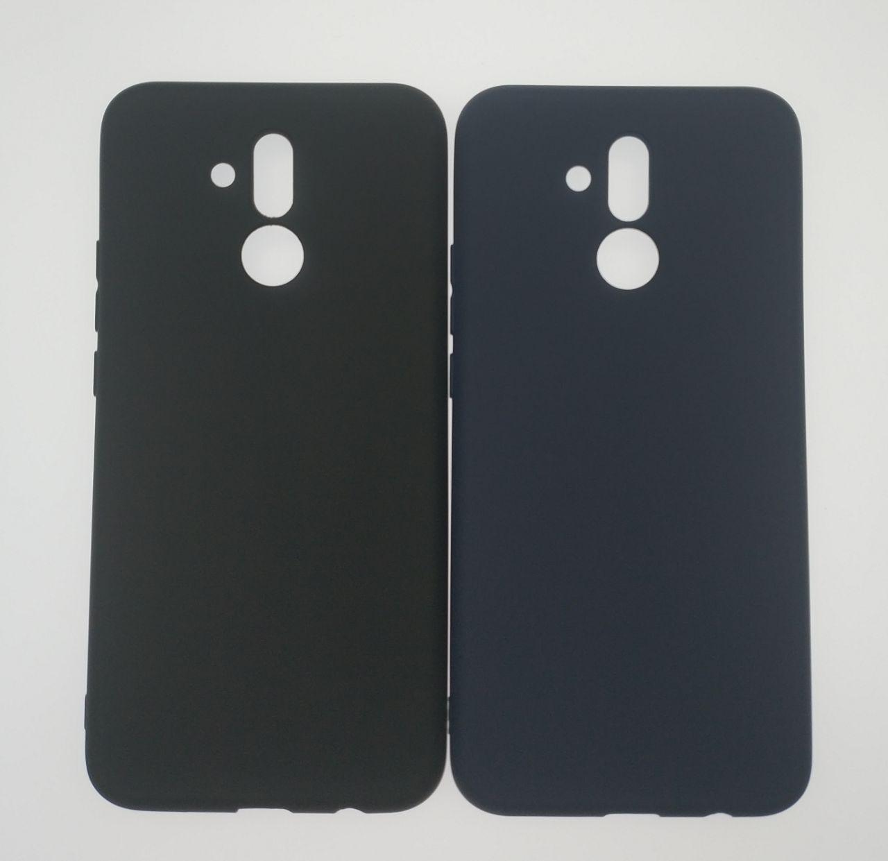 Чехол накладка силиконовая матовая  HUAWEI Mate 20 Lite цвет синий.