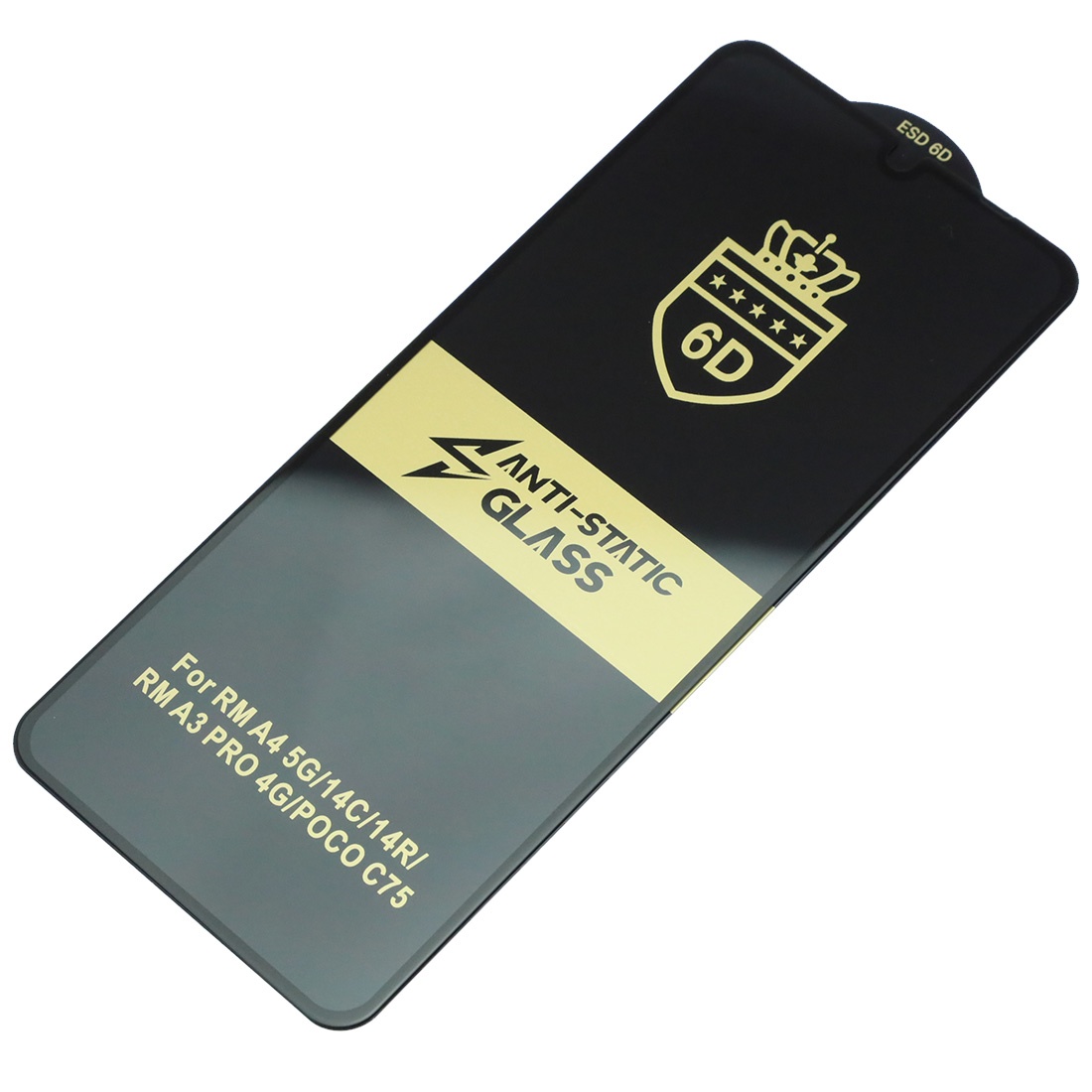 Защитное стекло ESD OG Glass 6D ANTI-STATIC GLASS для XIAOMI Redmi 14C, Redmi A4, Redmi A5, POCO C71, POCO C75, цвет окантовки черный