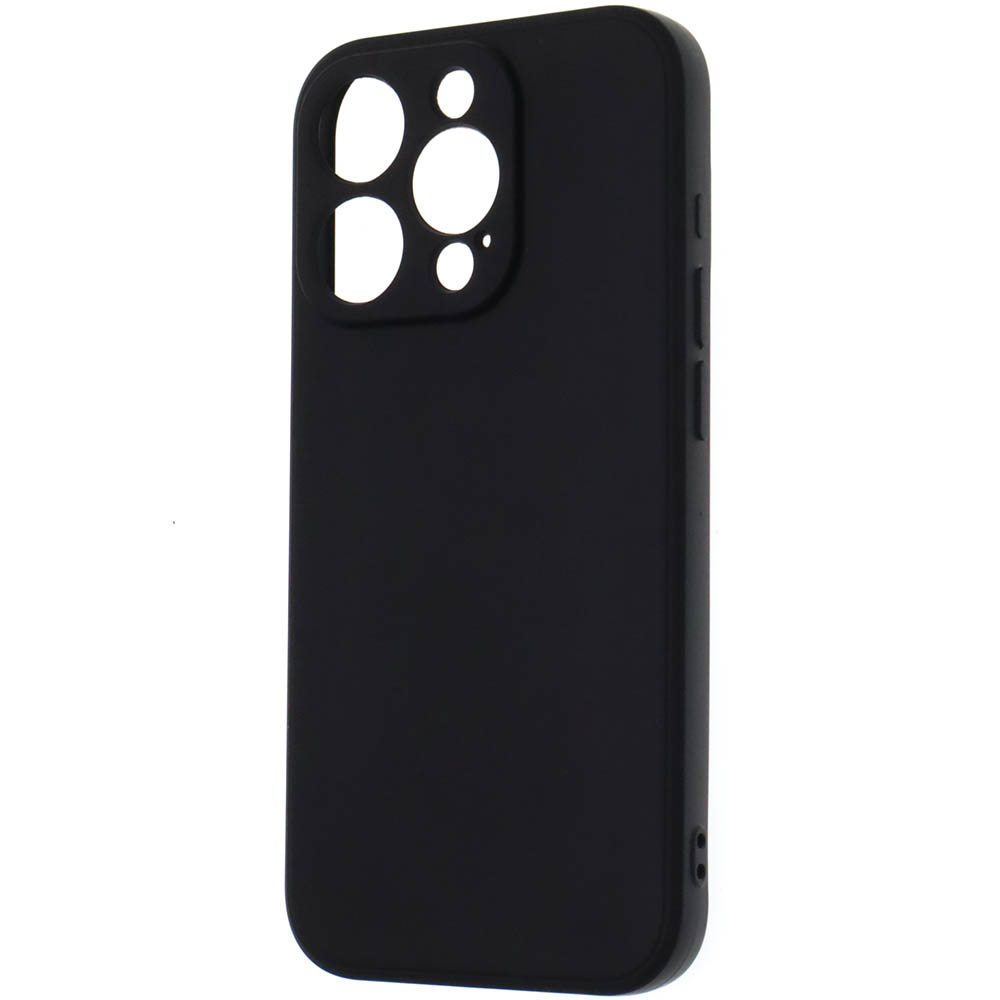 Чехол накладка для APPLE iPhone 15 Pro, защита камеры, силикон, цвет черный