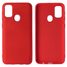 Чехол накладка NANO для SAMSUNG Galaxy M30s (SM-M307F), M21 (SM-M215), силикон, бархат, цвет красный