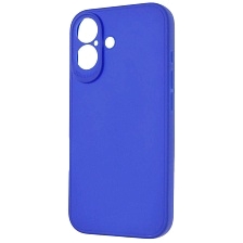 Чехол накладка для APPLE iPhone 16, защита камеры, силикон, цвет синий Чехол накладка для APPLE iPhone 16, защита камеры, силикон, цвет синий