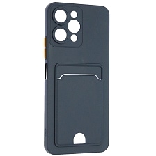 Чехол накладка BUTTON для XIAOMI Redmi 12 4G, защита камеры, силикон, отдел для карт, цвет темно синий Чехол накладка BUTTON для XIAOMI Redmi 12 4G, защита камеры, силикон, отдел для карт, цвет темно синий