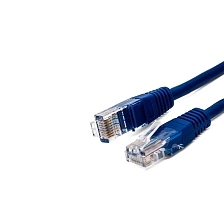 Патч-корд Filum FL-U5-3M-BL U/UTP Cat 5e 26AWG (7x0.16 мм), сетевой кабель для интернета, длина 3 метра, омедненный алюминий (CCA), PVC, цвет синий