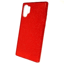 Чехол накладка Shine для SAMSUNG Galaxy Note 10 Plus (SM-N975), силикон, блестки, цвет красный